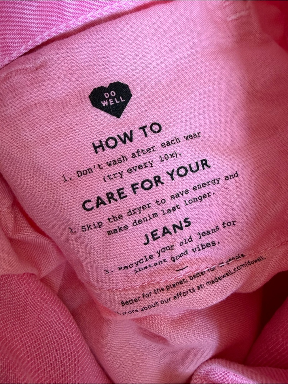 Madewell Baggy Straight Jeans Garment Dyed Pink High Rise Slouchy Denim W32 NWT - Picture 9 of 10
